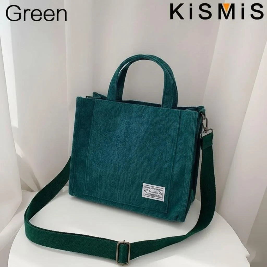 Premium Fashion Corduroy Tote Bag - Large Capacity Square Shoulder Purse ✨