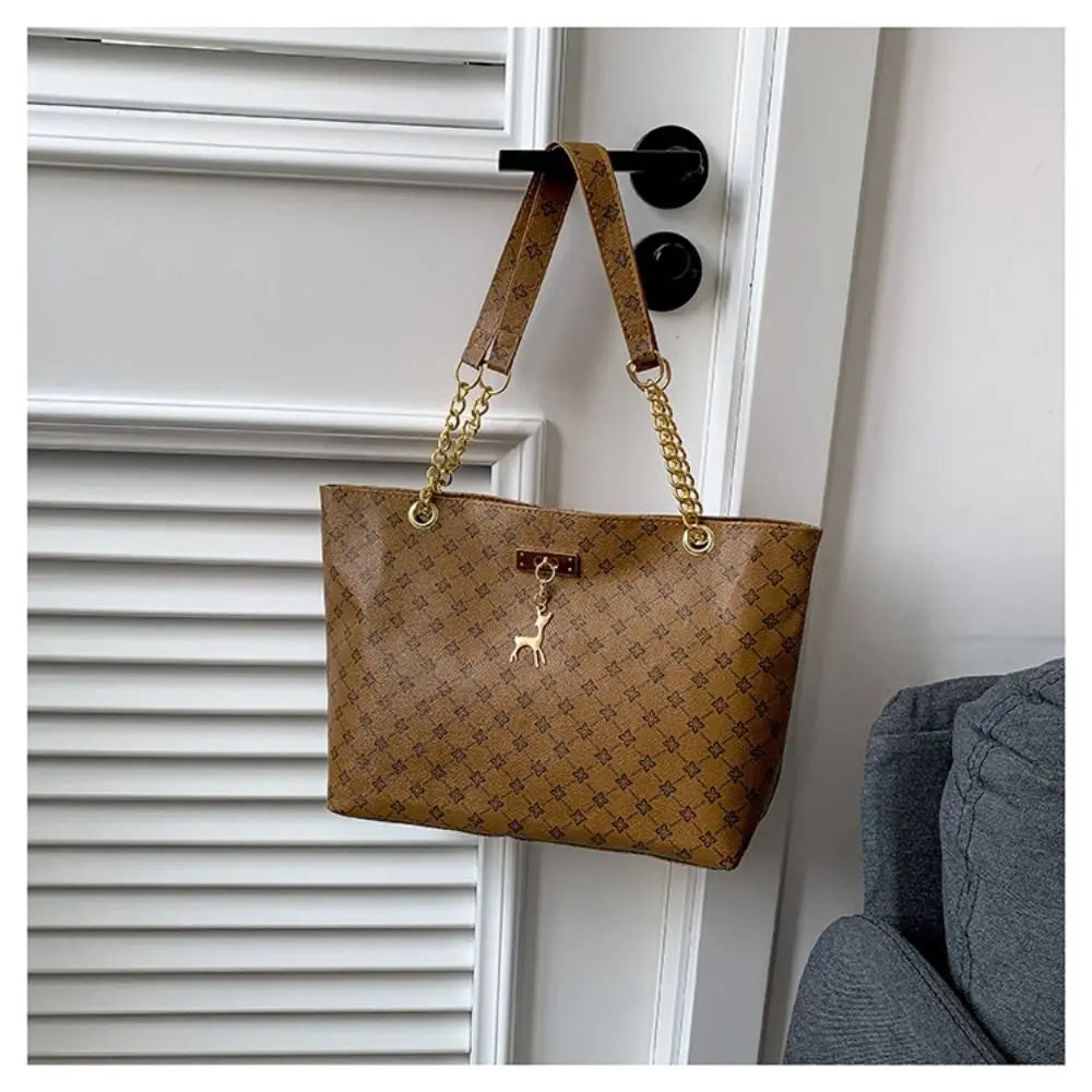 Premium Luxury Designer Pattern Tote Bag - Large Capacity Shoulder Chain Purse ✨