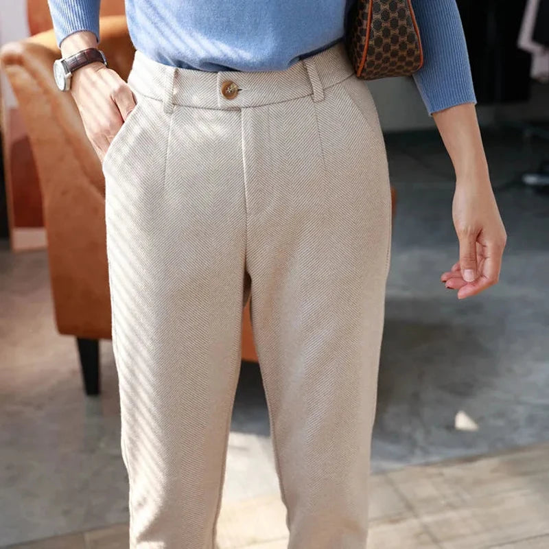 ⚡ Bellera High-Waist Tapered Woolen Pants ☁️