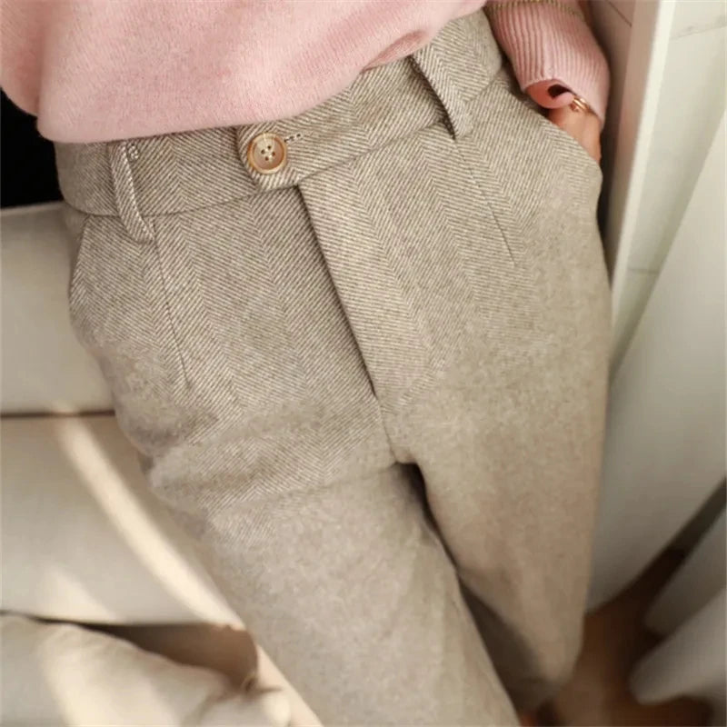 ⚡ Bellera High-Waist Tapered Woolen Pants ☁️