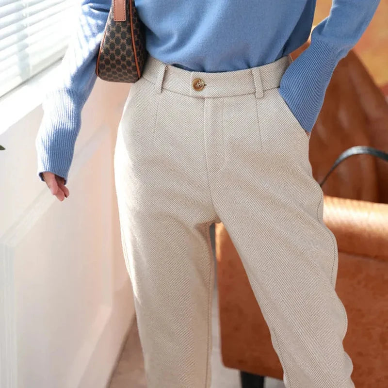 ⚡ Bellera High-Waist Tapered Woolen Pants ☁️