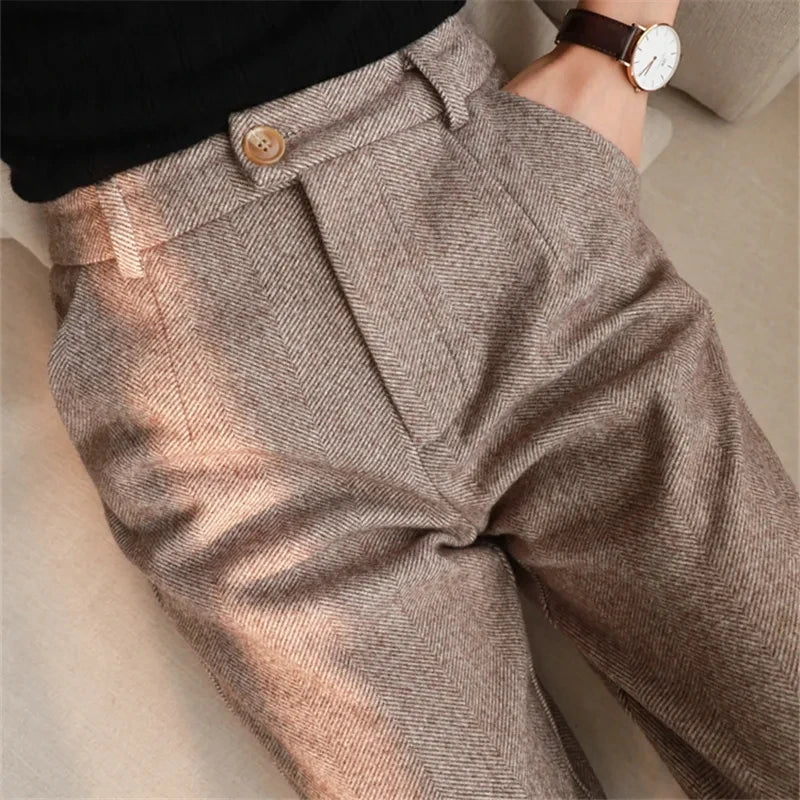 ⚡ Bellera High-Waist Tapered Woolen Pants ☁️