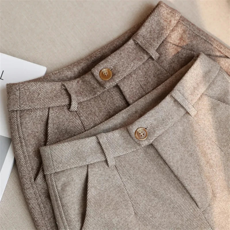 ⚡ Bellera High-Waist Tapered Woolen Pants ☁️
