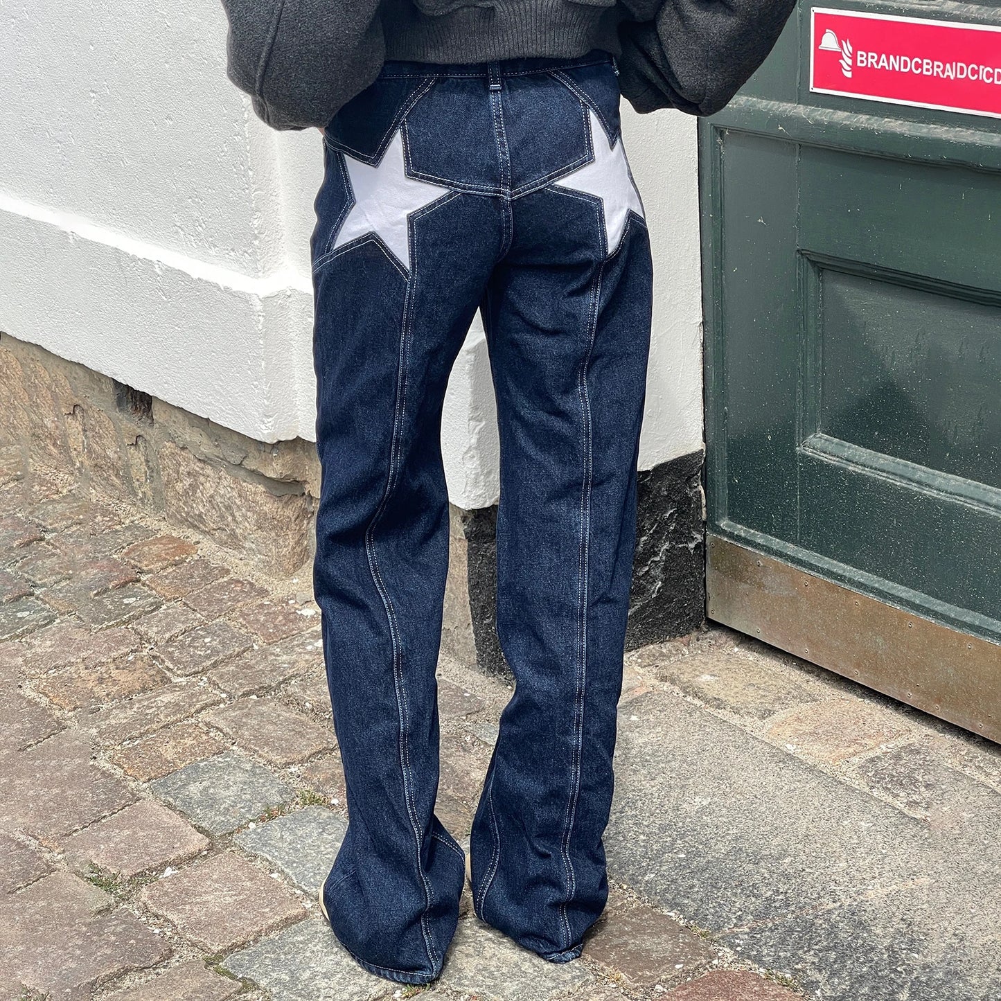 Premium Y2K Star Print Jeans - Low-Rise Loose Straight Denim Trousers ✨