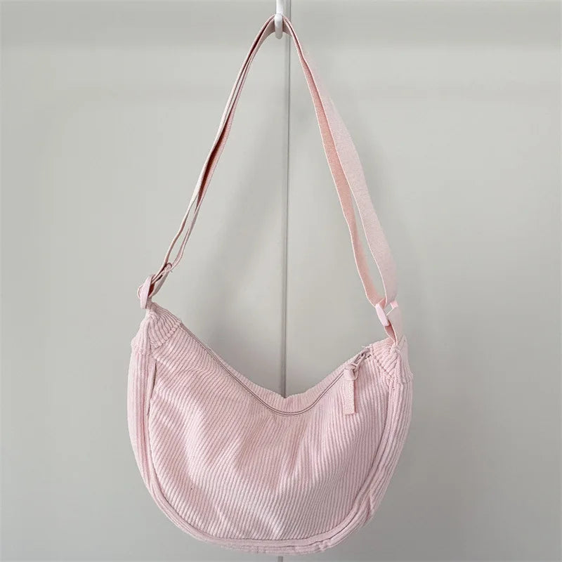 Premium Retro Corduroy Shoulder Bag - Casual Hobo Crossbody Tote ✨