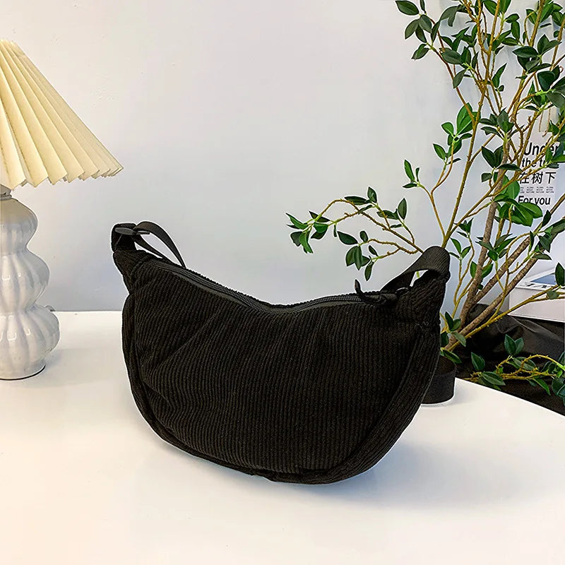 Premium Retro Corduroy Shoulder Bag - Casual Hobo Crossbody Tote ✨