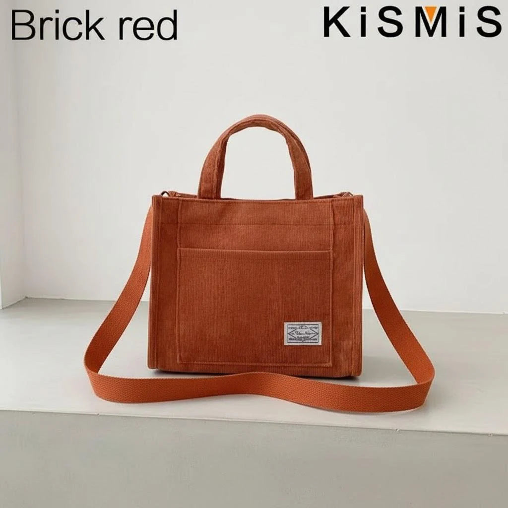 Premium Fashion Corduroy Tote Bag - Large Capacity Square Shoulder Purse ✨