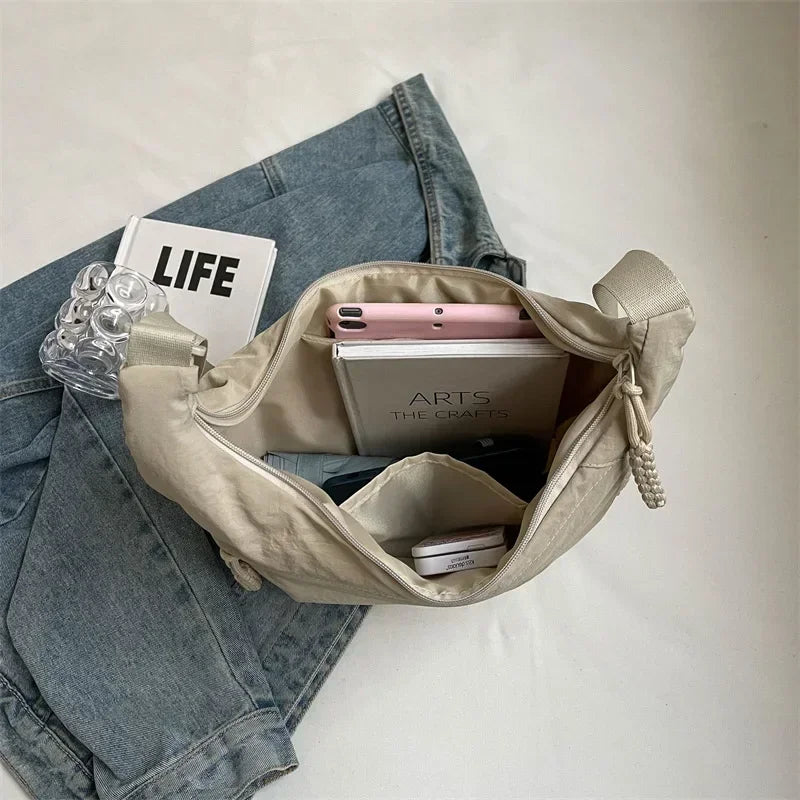 Premium Lightweight Nylon Hobo Bag - Casual Waterproof Multi-Pocket Shoulder Purse ✨