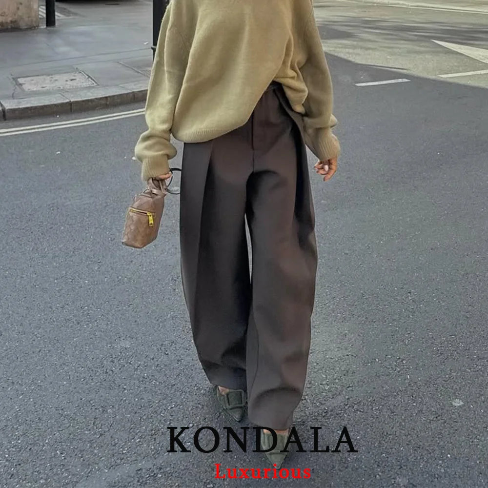 Premium Pleated Wide-Leg Trousers - High-Waisted Casual Chic Pants ✨