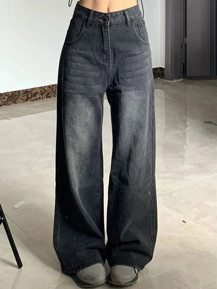 Premium Vintage Baggy Jeans - High-Waisted Y2K Loose Fit Denim Trousers ✨