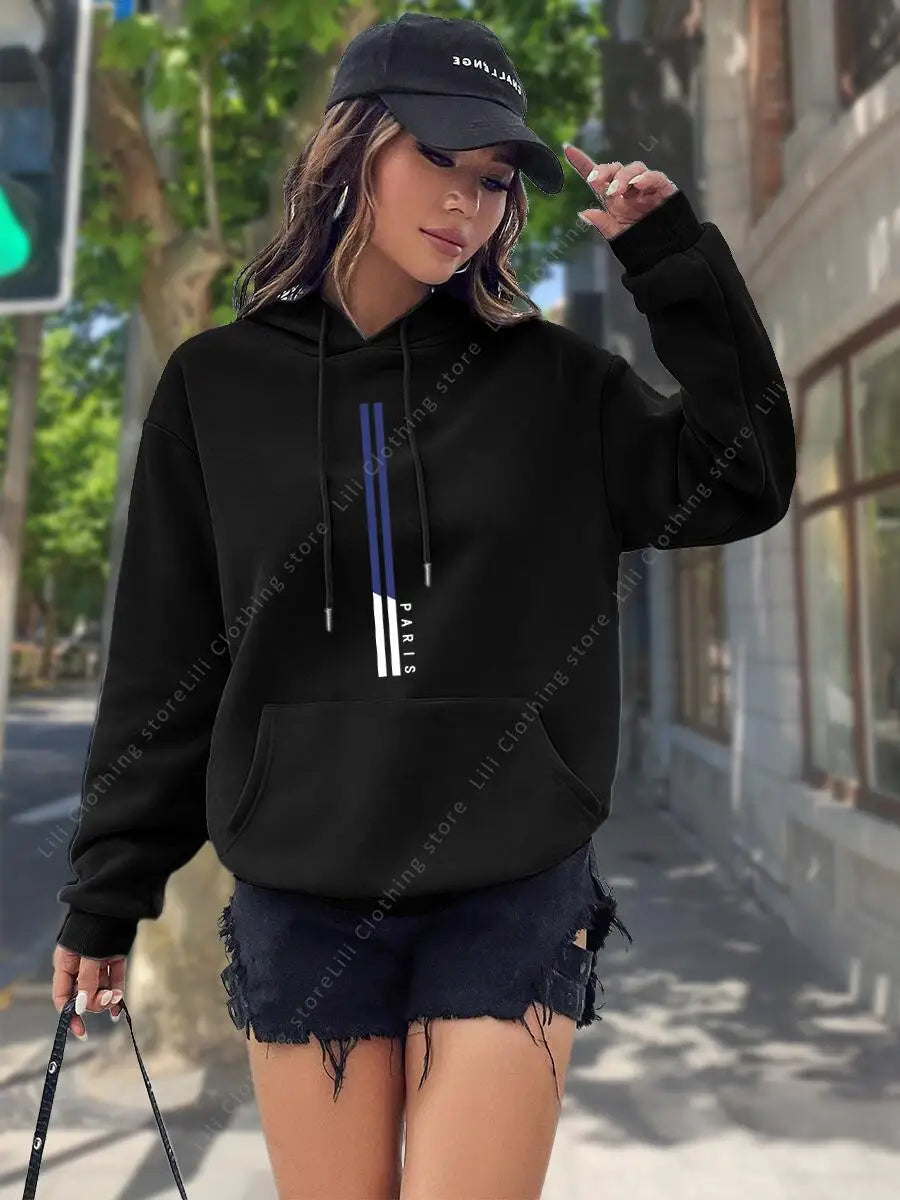 Paris Retro Graphic Letter Print Hoodie – Belléra™ Aesthetic Oversized Fleece Jumper 🇬🇧✨