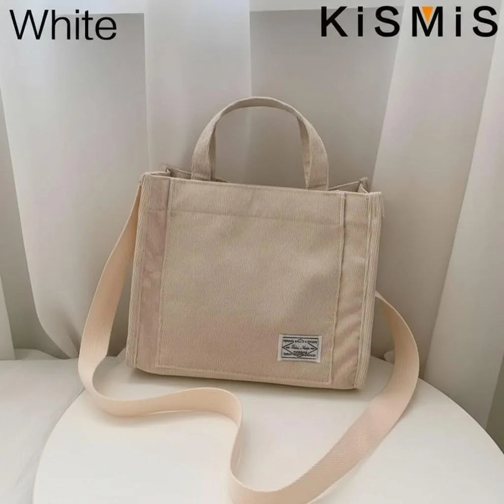 Premium Fashion Corduroy Tote Bag - Large Capacity Square Shoulder Purse ✨