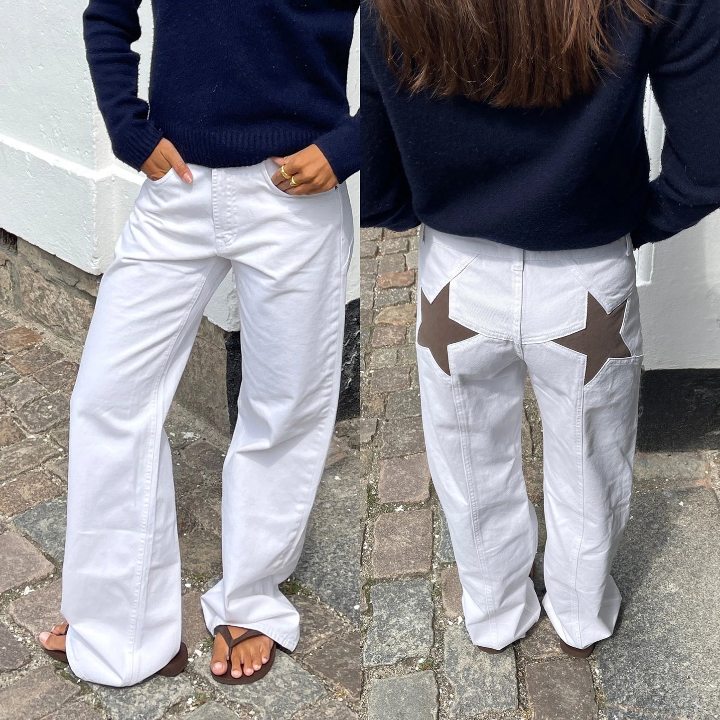 Premium Y2K Star Print Jeans - Low-Rise Loose Straight Denim Trousers ✨