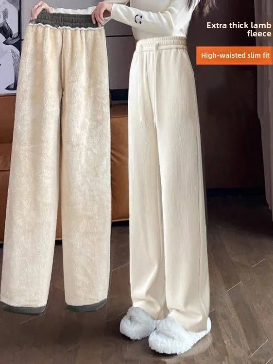 Premium Wide-Leg Cotton Trousers - Casual Loose Fit Lounge Pants ✨