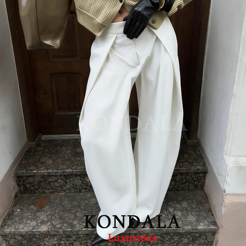 Premium Pleated Wide-Leg Trousers - High-Waisted Casual Chic Pants ✨