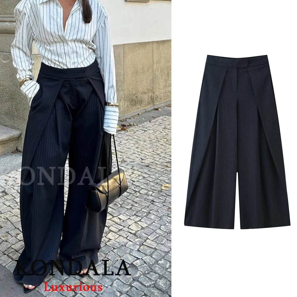 Premium Pleated Wide-Leg Trousers - High-Waisted Casual Chic Pants ✨