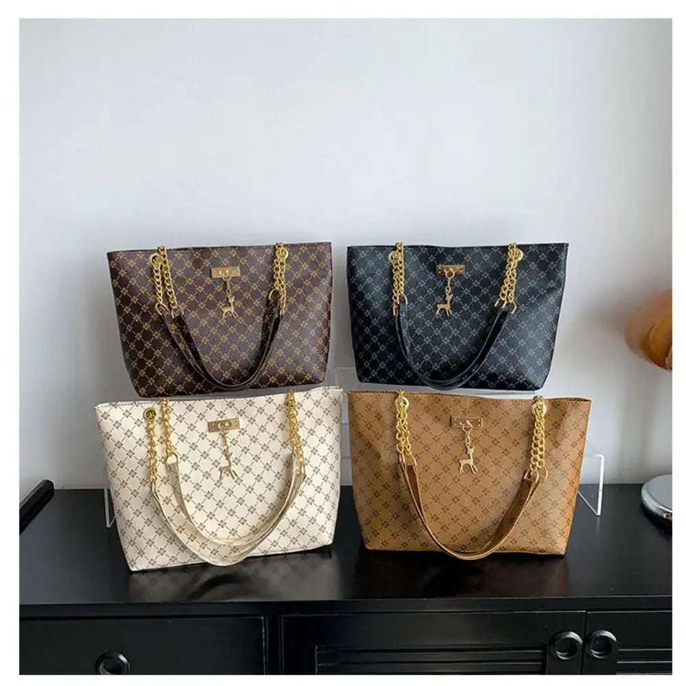 Premium Luxury Designer Pattern Tote Bag - Large Capacity Shoulder Chain Purse ✨
