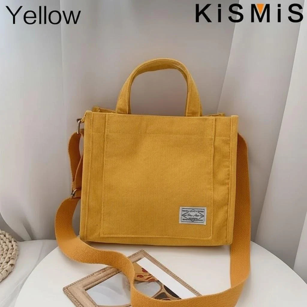 Premium Fashion Corduroy Tote Bag - Large Capacity Square Shoulder Purse ✨
