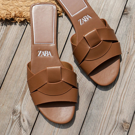 Premium Designer Criss-Cross Leather Slides - Flat Chic Summer Sandals ✨