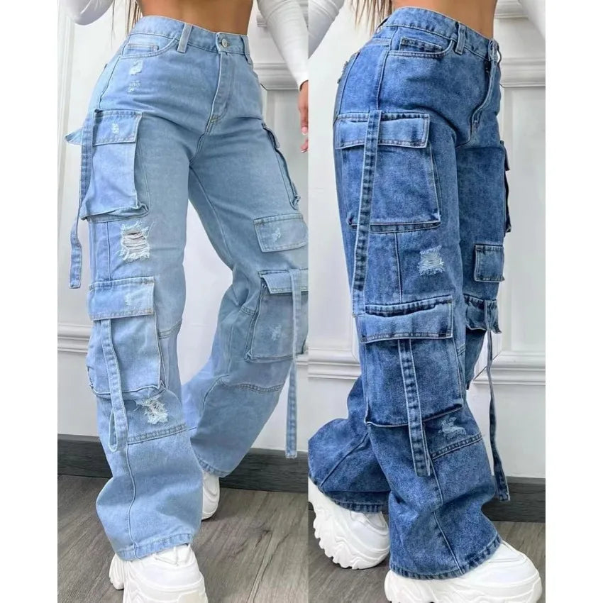 ⚡ Bellera Multi-Pocket Retro Baggy Jeans ☁️