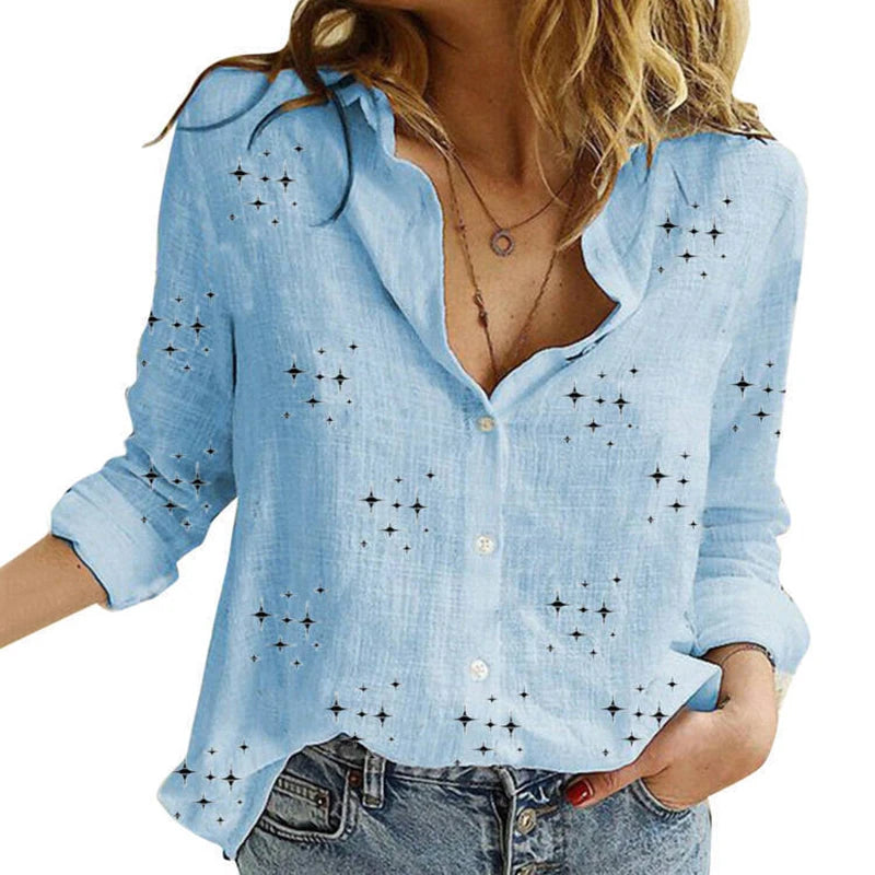 Premium Cotton Linen Button-Down Shirt – Belléra™ Casual Loose Fit Blouse 🇬🇧✨