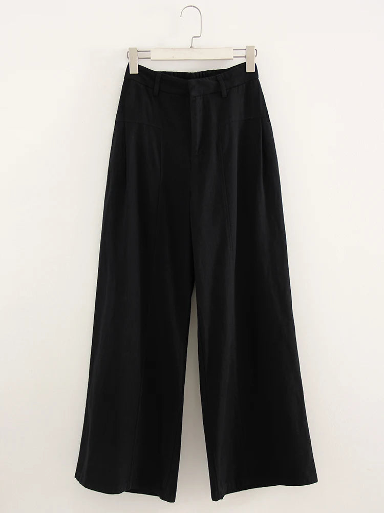 Premium Cotton Linen Wide-Leg Trousers - High-Waisted Summer Pants ✨