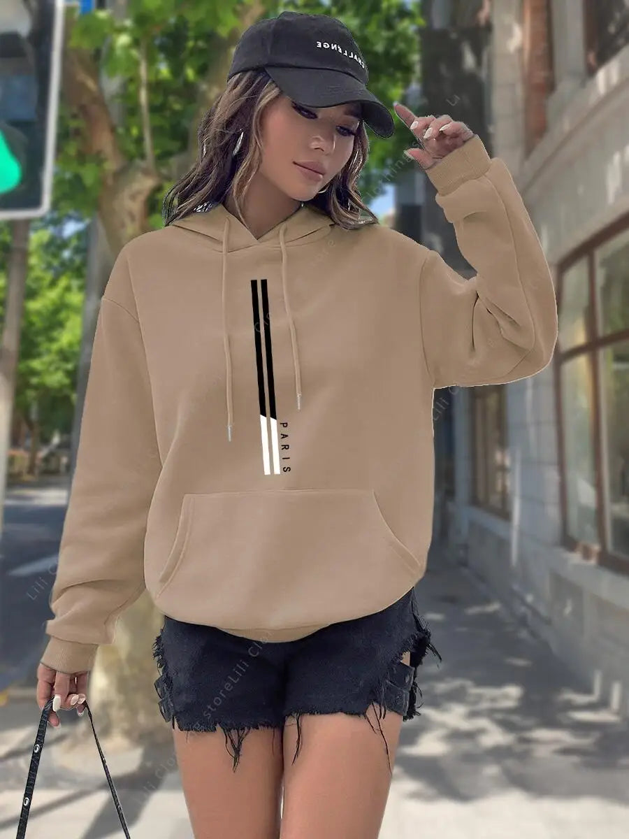 Paris Retro Graphic Letter Print Hoodie – Belléra™ Aesthetic Oversized Fleece Jumper 🇬🇧✨