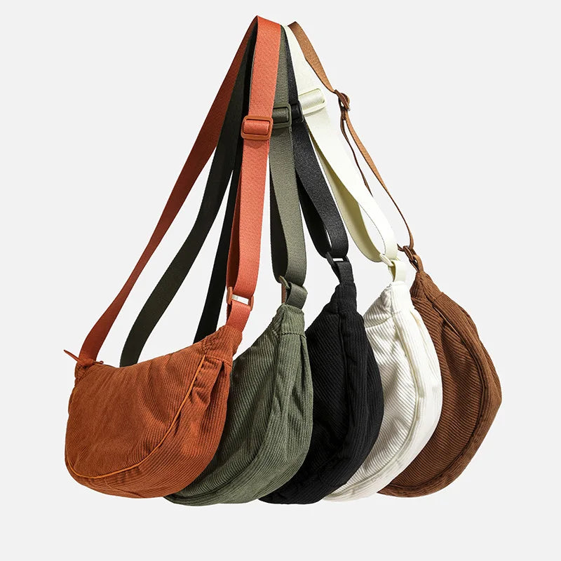 Premium Retro Corduroy Shoulder Bag - Casual Hobo Crossbody Tote ✨