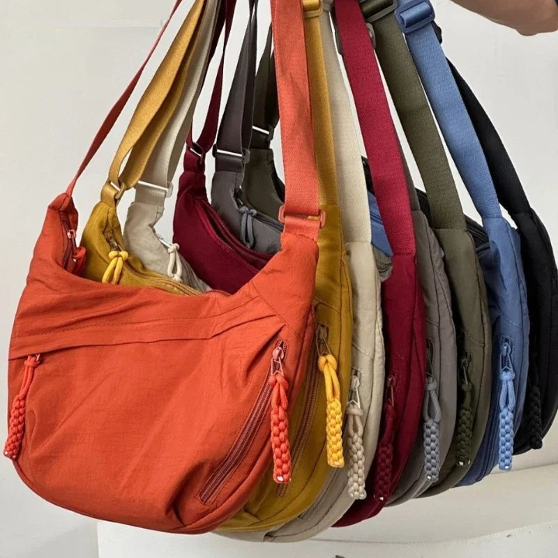 Premium Lightweight Nylon Hobo Bag - Casual Waterproof Multi-Pocket Shoulder Purse ✨