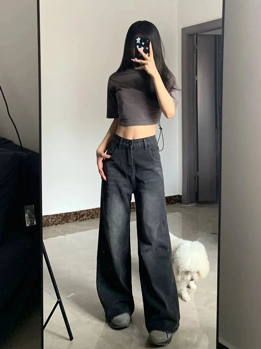 Premium Vintage Baggy Jeans - High-Waisted Y2K Loose Fit Denim Trousers ✨