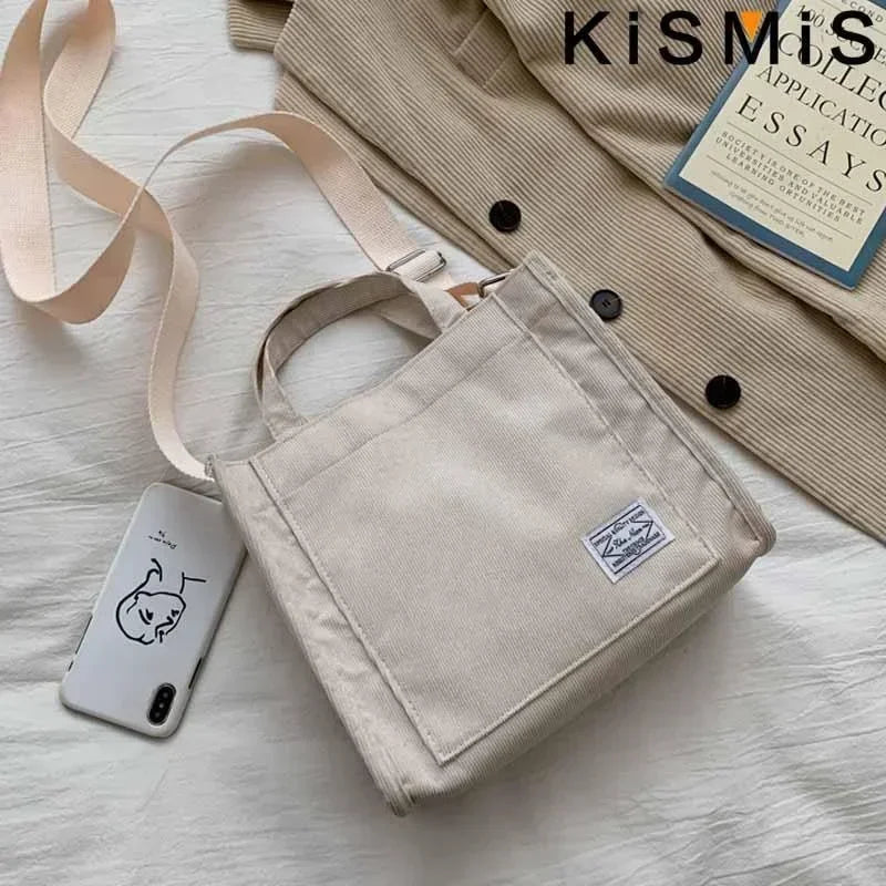 Premium Fashion Corduroy Tote Bag - Large Capacity Square Shoulder Purse ✨