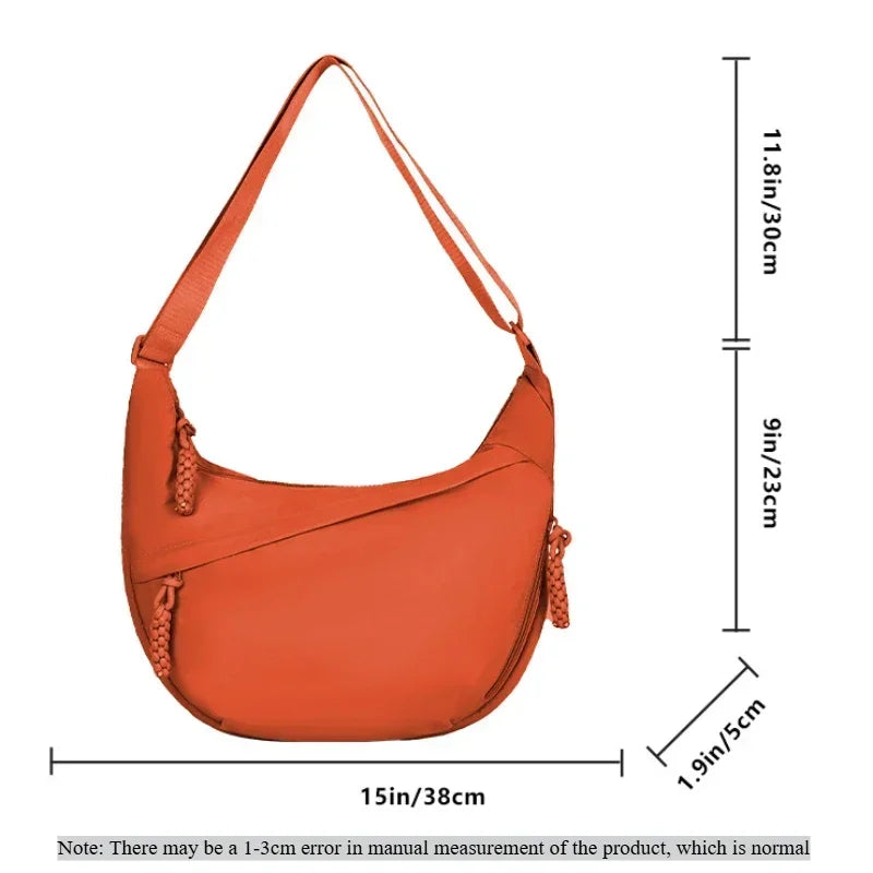 Premium Lightweight Nylon Hobo Bag - Casual Waterproof Multi-Pocket Shoulder Purse ✨