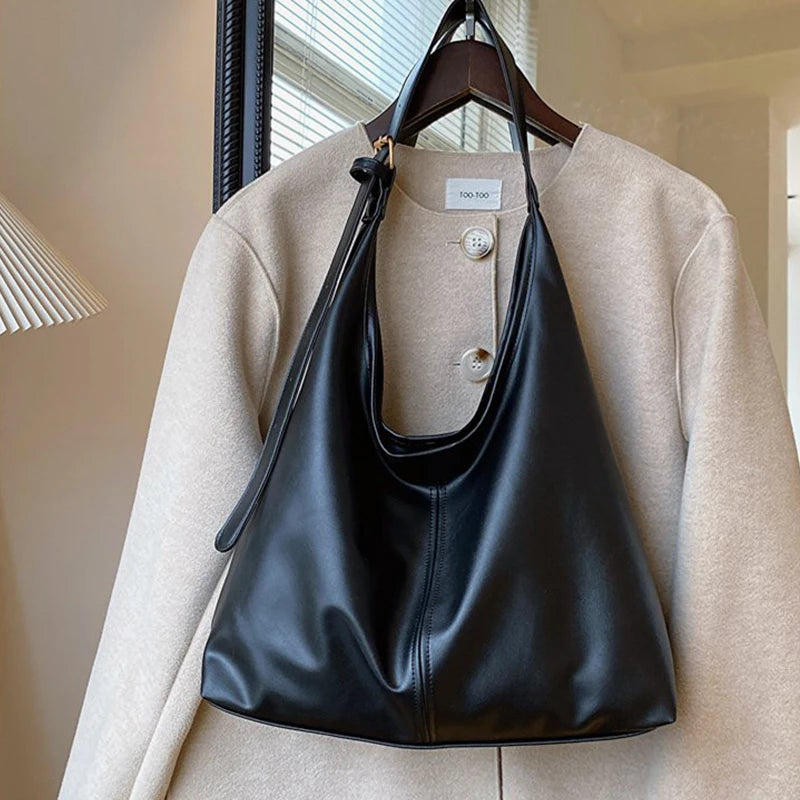 Premium Retro Minimalist Tote Bag - Large Capacity Shoulder Hobo Purse ✨