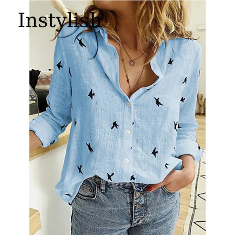 Premium Cotton Linen Button-Down Shirt – Belléra™ Casual Loose Fit Blouse 🇬🇧✨