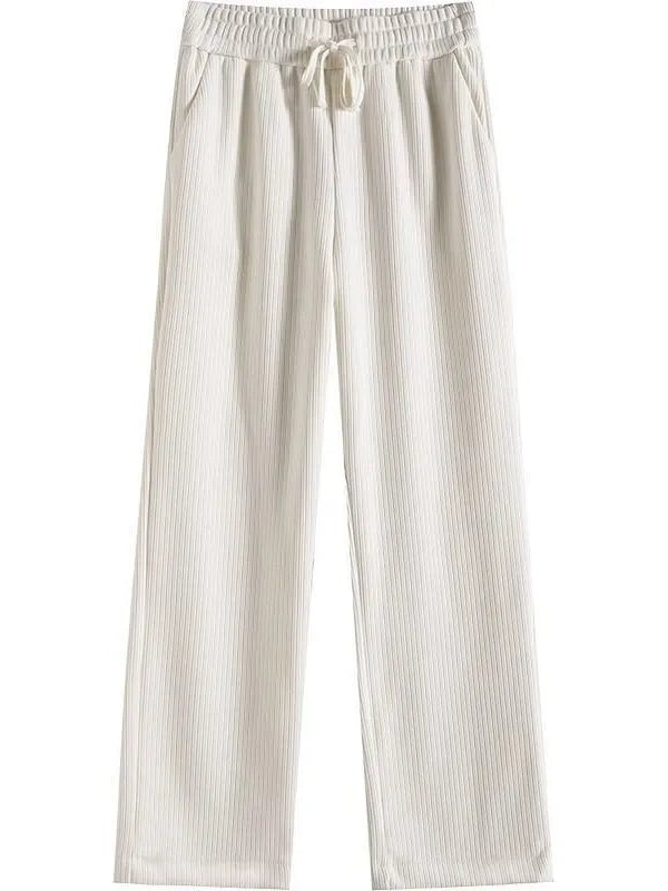Premium Wide-Leg Cotton Trousers - Casual Loose Fit Lounge Pants ✨