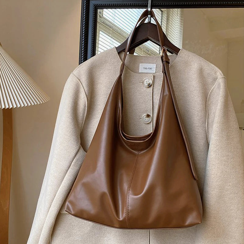 Premium Retro Minimalist Tote Bag - Large Capacity Shoulder Hobo Purse ✨