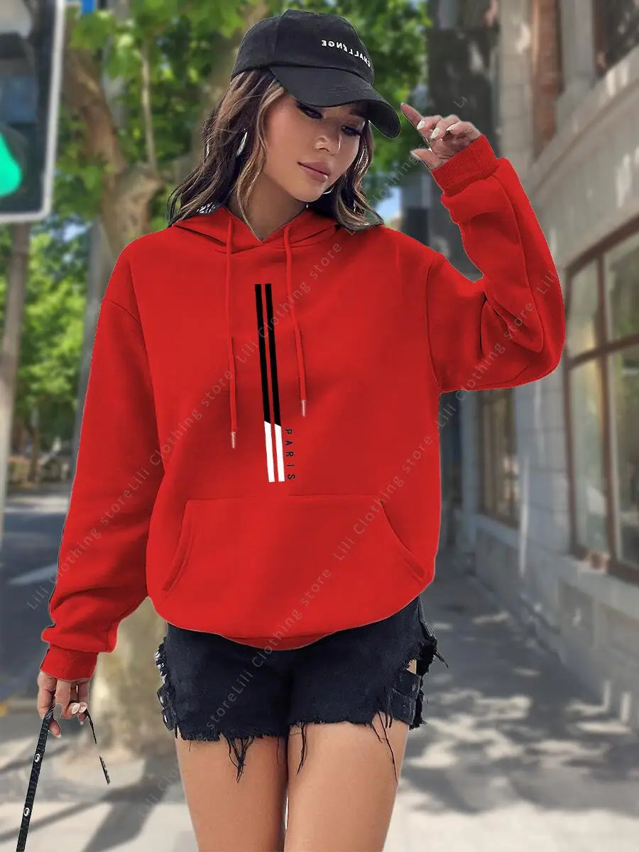 Paris Retro Graphic Letter Print Hoodie – Belléra™ Aesthetic Oversized Fleece Jumper 🇬🇧✨