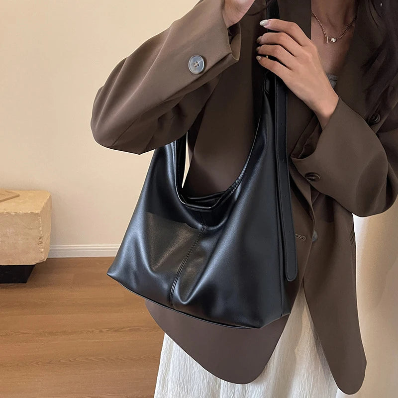 Premium Retro Minimalist Tote Bag - Large Capacity Shoulder Hobo Purse ✨