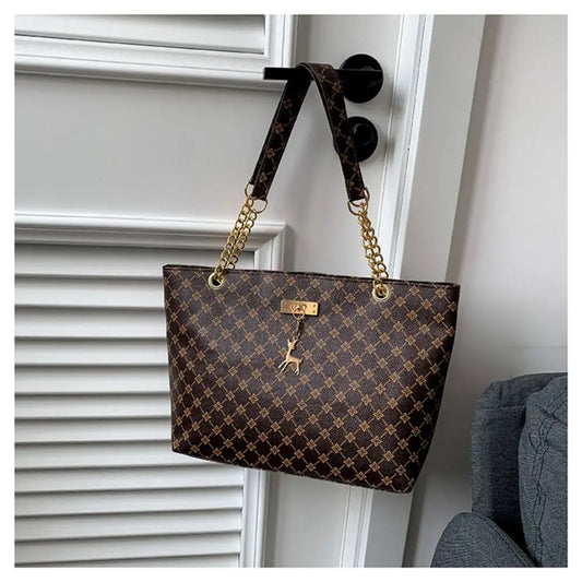 Premium Luxury Designer Pattern Tote Bag - Large Capacity Shoulder Chain Purse ✨