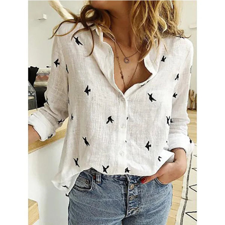 Premium Cotton Linen Button-Down Shirt – Belléra™ Casual Loose Fit Blouse 🇬🇧✨