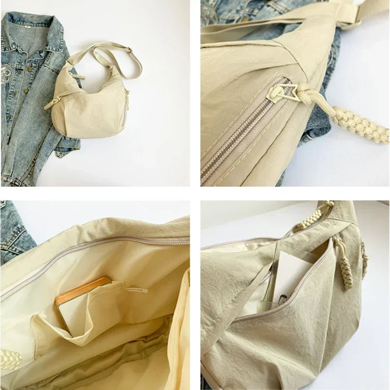 Premium Lightweight Nylon Hobo Bag - Casual Waterproof Multi-Pocket Shoulder Purse ✨