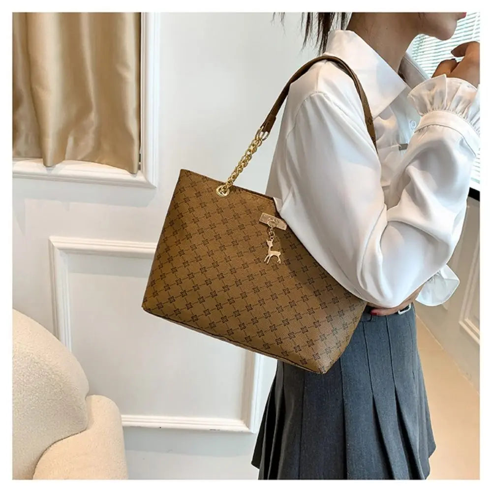 Premium Luxury Designer Pattern Tote Bag - Large Capacity Shoulder Chain Purse ✨