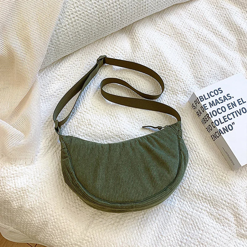 Premium Retro Corduroy Shoulder Bag - Casual Hobo Crossbody Tote ✨