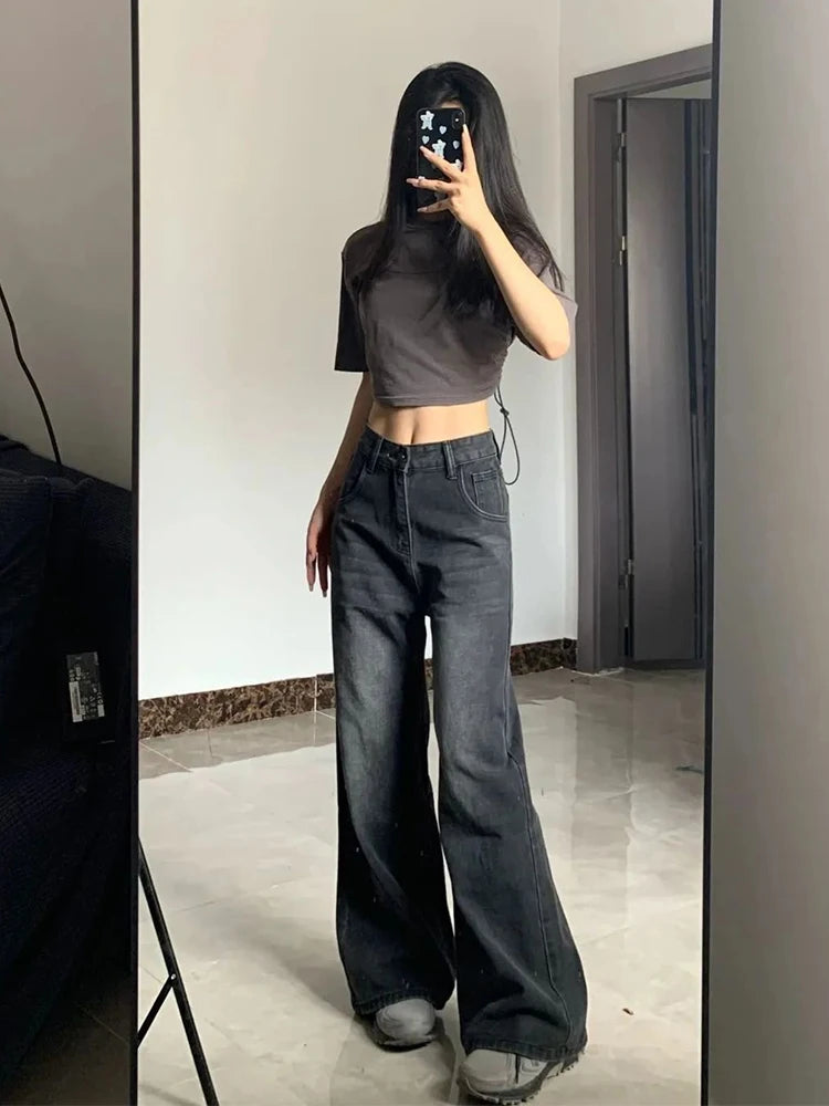 Premium Vintage Baggy Jeans - High-Waisted Y2K Loose Fit Denim Trousers ✨