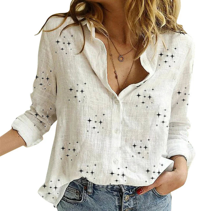 Premium Cotton Linen Button-Down Shirt – Belléra™ Casual Loose Fit Blouse 🇬🇧✨