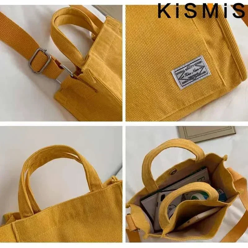 Premium Fashion Corduroy Tote Bag - Large Capacity Square Shoulder Purse ✨