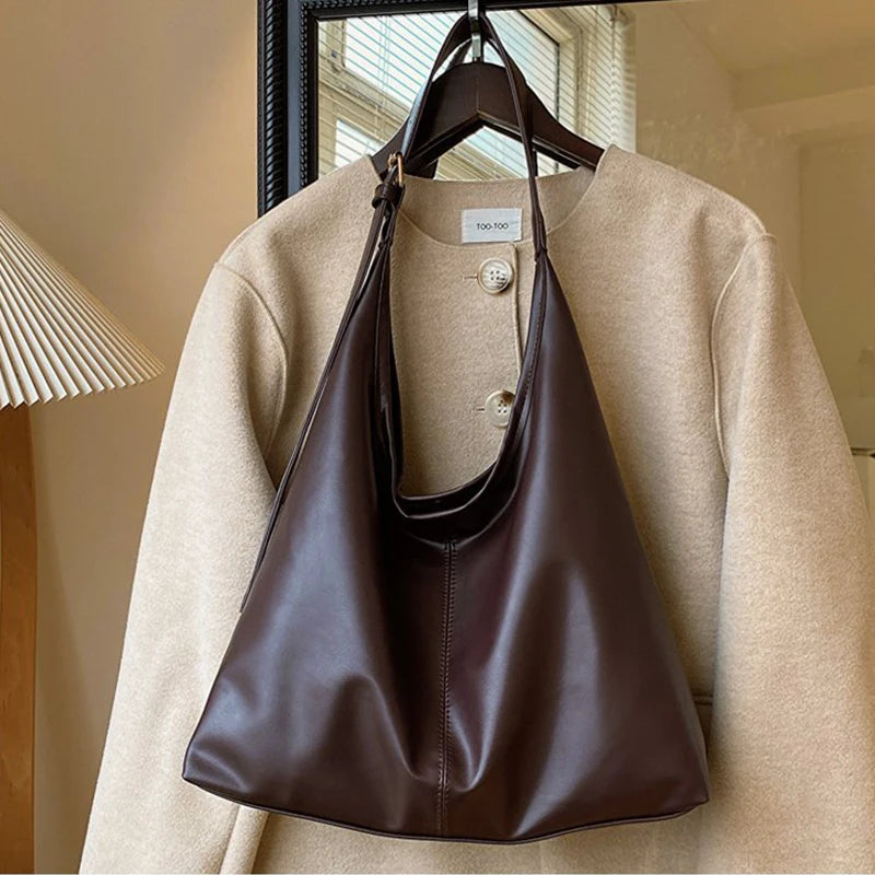 Premium Retro Minimalist Tote Bag - Large Capacity Shoulder Hobo Purse ✨