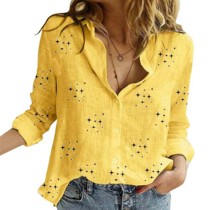 Premium Cotton Linen Button-Down Shirt – Belléra™ Casual Loose Fit Blouse 🇬🇧✨