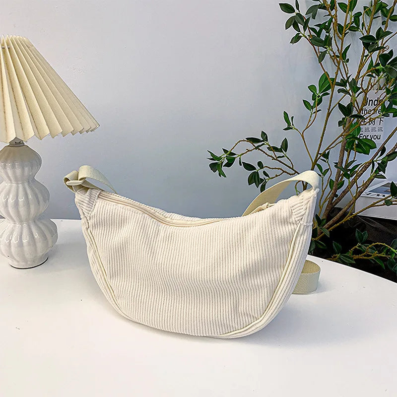 Premium Retro Corduroy Shoulder Bag - Casual Hobo Crossbody Tote ✨