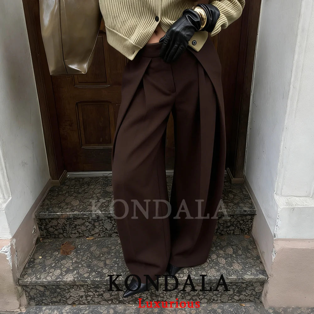 Premium Pleated Wide-Leg Trousers - High-Waisted Casual Chic Pants ✨